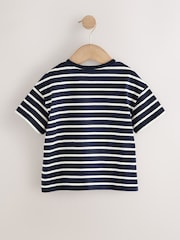 Navy Stripe Rainbow Short Sleeve T-Shirt (3mths-7yrs) - Image 2 of 4