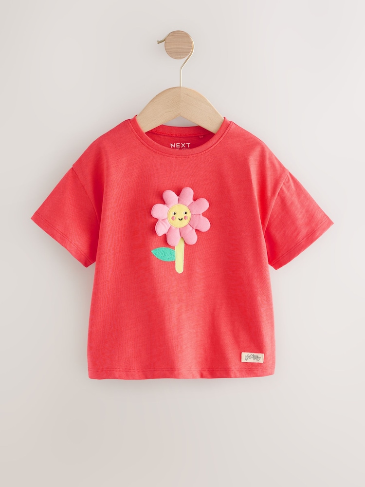 Coral Pink Flower Short Sleeve T-Shirt (3mths-7yrs) - Image 1 of 5