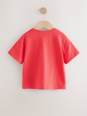 Coral Pink Flower Short Sleeve T-Shirt (3mths-7yrs) - Image 2 of 5