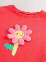 Coral Pink Flower Short Sleeve T-Shirt (3mths-7yrs) - Image 4 of 5