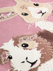 Pink Guinea Pig and Bunny Character Short Sleeve T-Shirt (3mths-7yrs) - Image 4 of 5