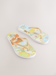 Never Fully Dressed Multi/Gold Flip Flops - Image 1 of 5