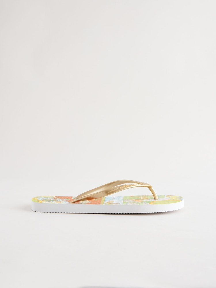 Never Fully Dressed Multi/Gold Flip Flops - Image 2 of 5