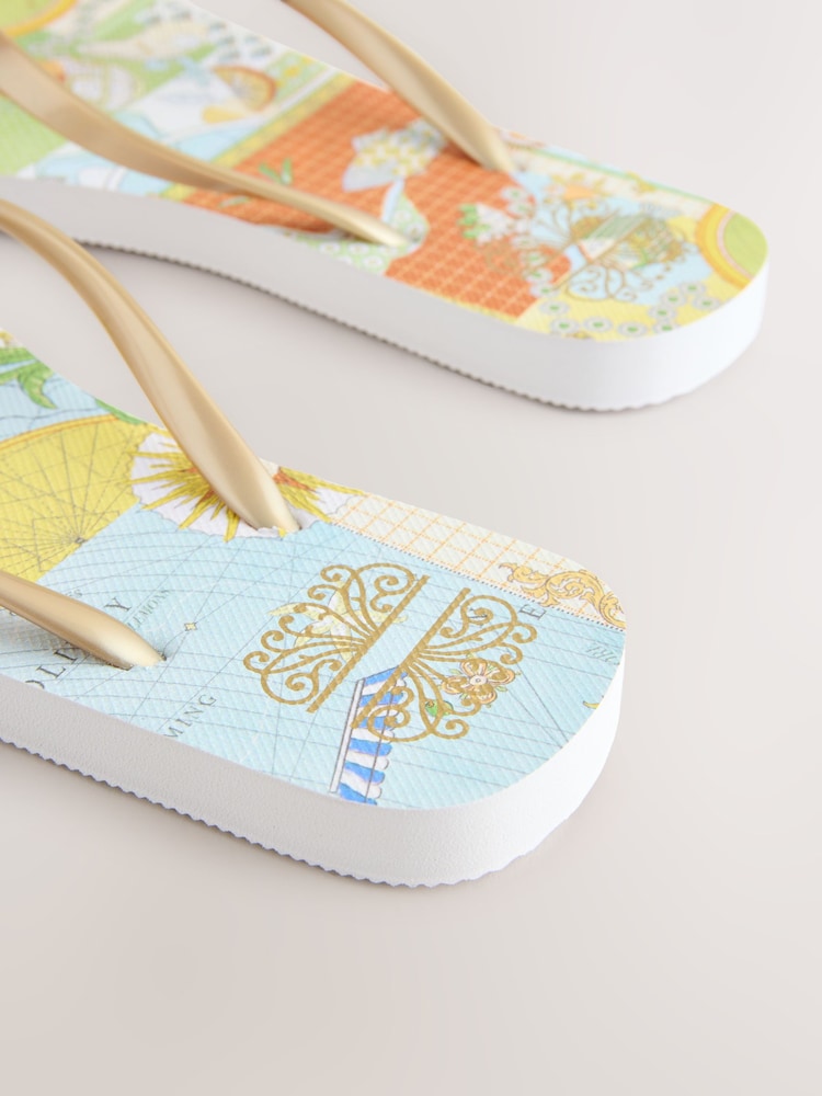 Never Fully Dressed Multi/Gold Flip Flops - Image 5 of 5