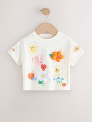 Ecru White Padded Character Short Sleeve T-Shirt (3mths-7yrs) - Image 1 of 4