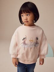 Pink Ballerina Crew Neck Sweatshirt (3mths-7yrs) - Image 1 of 3