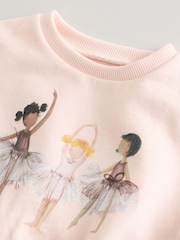 Pink Ballerina Crew Neck Sweatshirt (3mths-7yrs) - Image 2 of 3