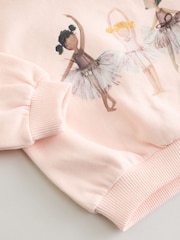 Pink Ballerina Crew Neck Sweatshirt (3mths-7yrs) - Image 3 of 3