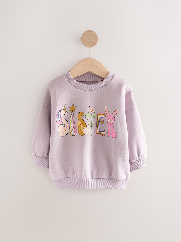 Lilac Sister Crew Neck Sweatshirt (3mths-7yrs) - Image 2 of 5