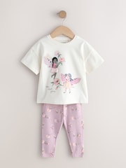 Ecru White Fairy Short Sleeve Top and Leggings Set (3mths-7yrs) - Image 1 of 5