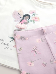 Ecru White Fairy Short Sleeve Top and Leggings Set (3mths-7yrs) - Image 5 of 5
