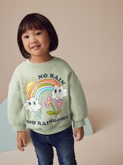 Green Rainbow Crew Neck Sweatshirt (3mths-7yrs) - Image 1 of 5