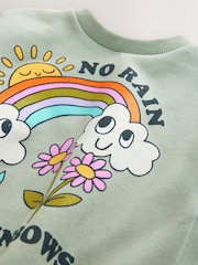 Green Rainbow Crew Neck Sweatshirt (3mths-7yrs) - Image 4 of 5