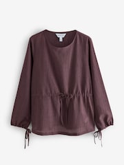 Plum Purple Long Sleeve Side Tie T-Shirt - Image 1 of 1