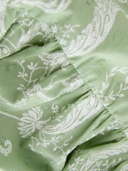 Laura Ashley Green Josette Cotton Tie Front Beach Cover-Up - Image 8 of 9
