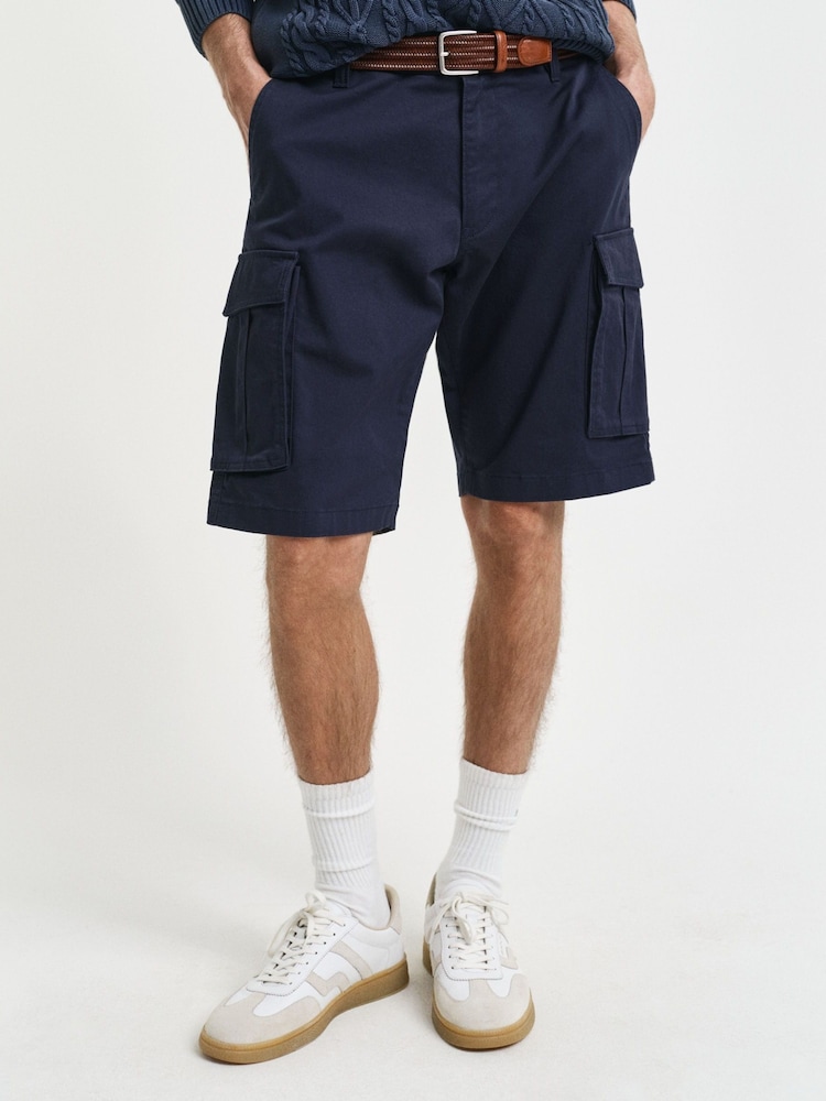 GANT Blue Relaxed-Fit Twill Cargo Shorts - Image 1 of 4