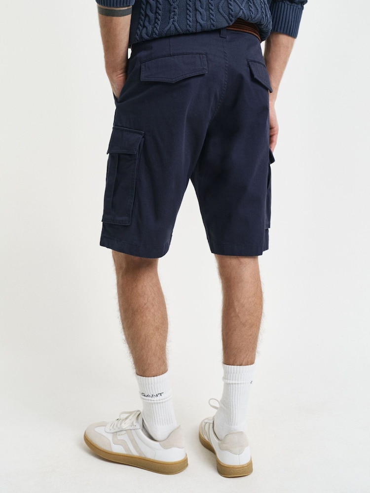 GANT Blue Relaxed-Fit Twill Cargo Shorts - Image 2 of 4