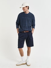 GANT Blue Relaxed-Fit Twill Cargo Shorts - Image 3 of 4
