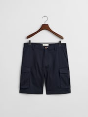 GANT Blue Relaxed-Fit Twill Cargo Shorts - Image 4 of 4