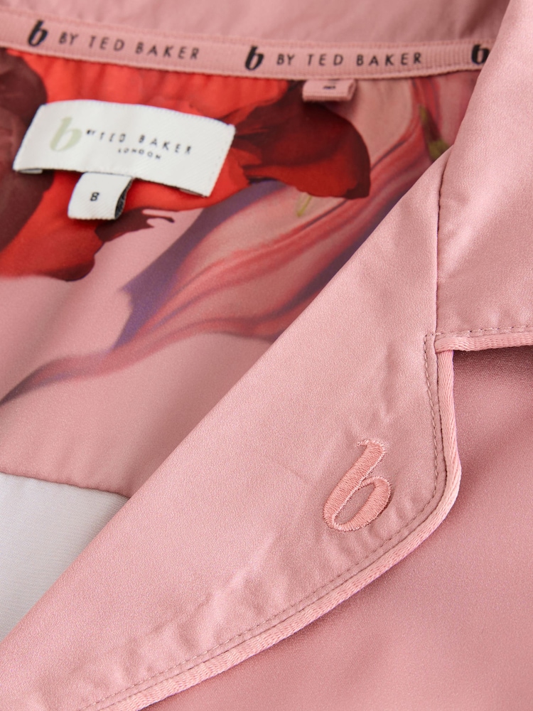 B by Ted Baker Black Bird Satin Button Through Pyjamas - Image 13 of 13 B by Ted Baker Black Bird Satin Button Through Pyjamas - Image 13 of 13