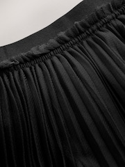 Black Pleated Mesh Tulle Maxi Skirt - Image 8 of 8