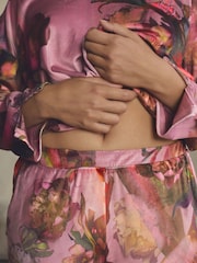 B by Ted Baker Pink Floral Cosy Twosie Pyjamas - Image 6 of 14