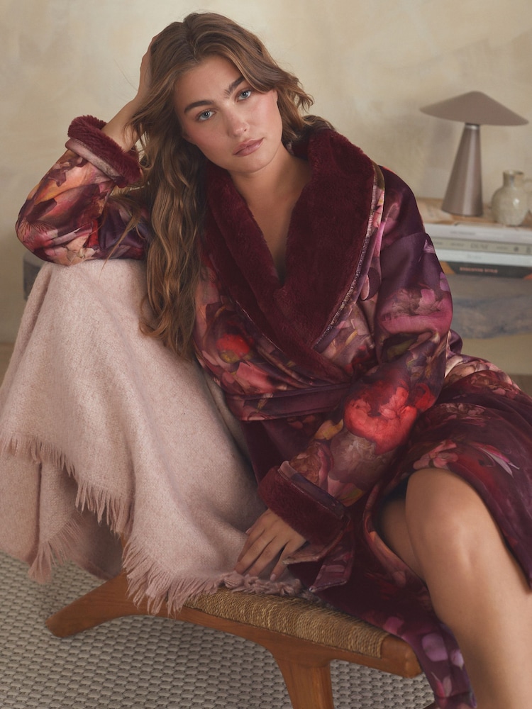 B by Ted Baker Aubergine Floral Cosy Robe - Image 2 of 13