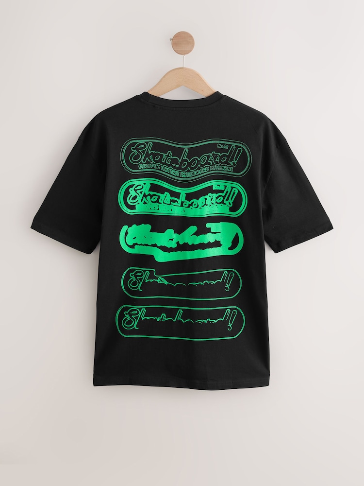 Black 100% Cotton Skateboard! Magazine Licence T-Shirt - Image 6 of 8