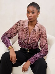 Lipsy Pink Chiffon Printed Shirt - Image 2 of 4