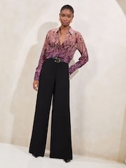 Lipsy Pink Chiffon Printed Shirt - Image 3 of 4