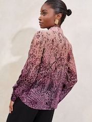 Lipsy Pink Chiffon Printed Shirt - Image 4 of 4