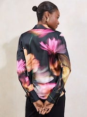 Черный/розовый - Футболка Lipsy Satin Printed - Image 4 of 4