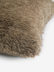 Brown 50 x 50cm Bear Faux Fur Cushion - Image 4 of 6