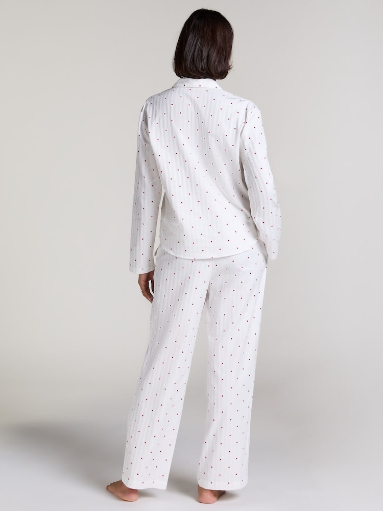 Hunkemoller White Long Sleeve 100% Cotton Pyjama Bottoms - Imagen 2 de 5