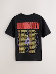Black Soundgarden Regular Fit Band Graphic Print T-Shirt - Image 5 of 8