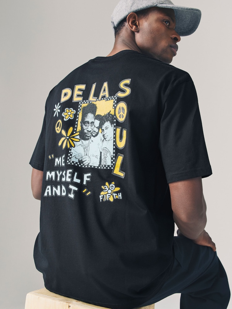 чорний De La Soul - Стандартний крій - Band Graphic принт футболки - Image 4 of 8