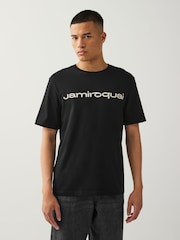 Black Jamiroquai Regular Fit Band Graphic Print T-Shirt - Image 1 of 8
