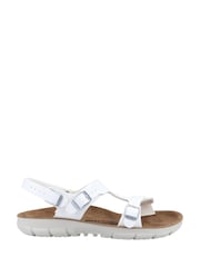 Birkenstock White Saragossa Birko-Flor Sandals - Image 1 of 4