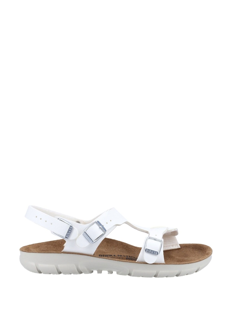 Birkenstock White Saragossa Birko-Flor Sandals - Image 1 of 4