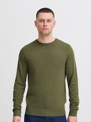 Blend Green Crew Neck Lightweight Knitted Jumper - Image 1 of 5