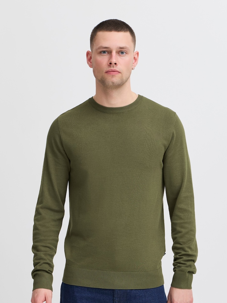Blend Green Crew Neck Lightweight Knitted Jumper - Image 1 of 5