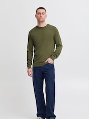 Blend Green Crew Neck Lightweight Knitted Jumper - Image 3 of 5