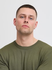 Blend Green Crew Neck Lightweight Knitted Jumper - Image 4 of 5