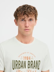Blend White Printed Short Sleeve 100% Cotton T-Shirt - Image 4 of 5