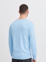 Blend Light Blue Crew Neck Lightweight Knitted Jumper - Image 2 of 5