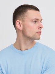 Blend Light Blue Crew Neck Lightweight Knitted Jumper - Image 4 of 5