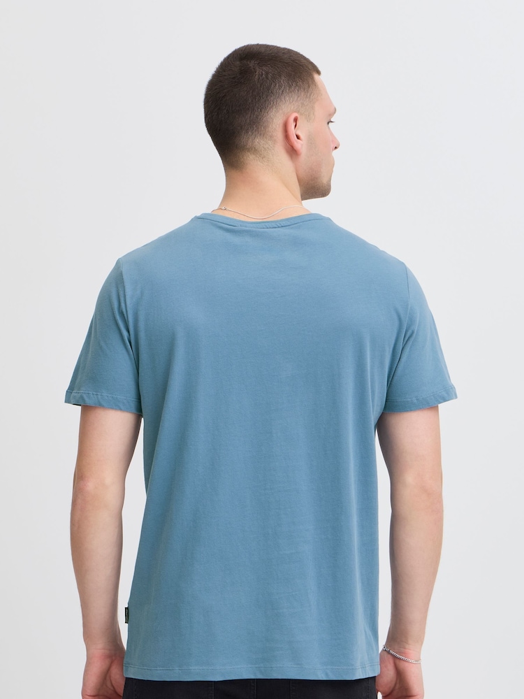 Blend Blue Printed Short Sleeve 100% Cotton T-Shirt - Image 2 of 5
