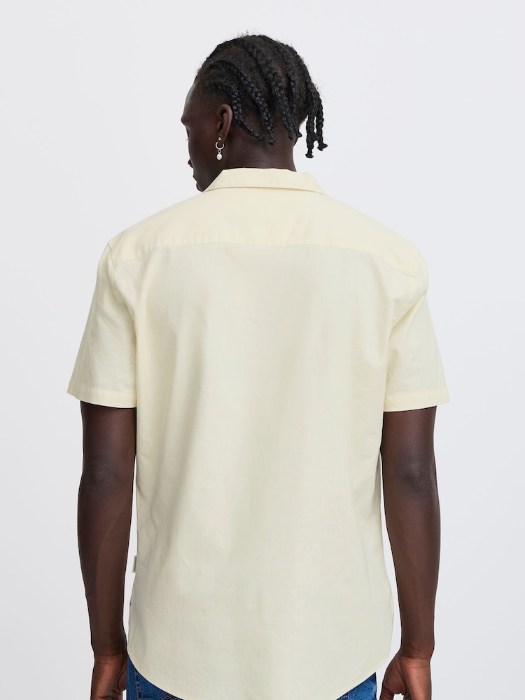 Blend Cream Floral Resort Short Sleeve 100% Cotton Shirt - Image 2 of 5