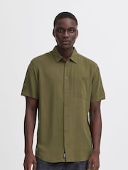 Blend Green Viscose Short Sleeve Shirt - Image 1 of 5