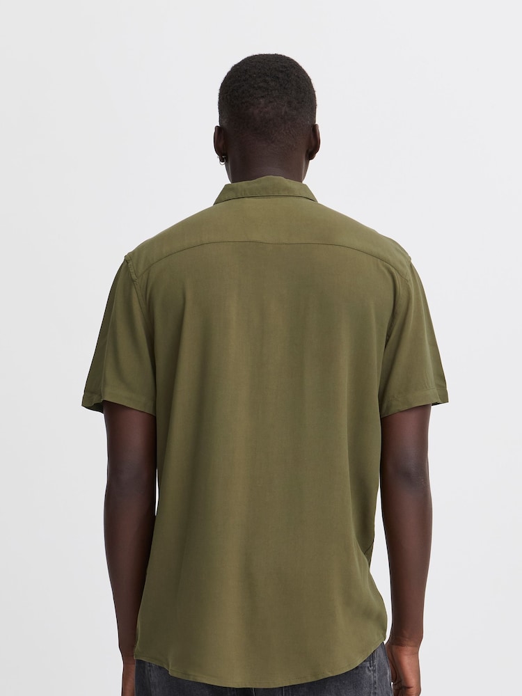 Blend Green Viscose Short Sleeve Shirt - Image 2 of 5